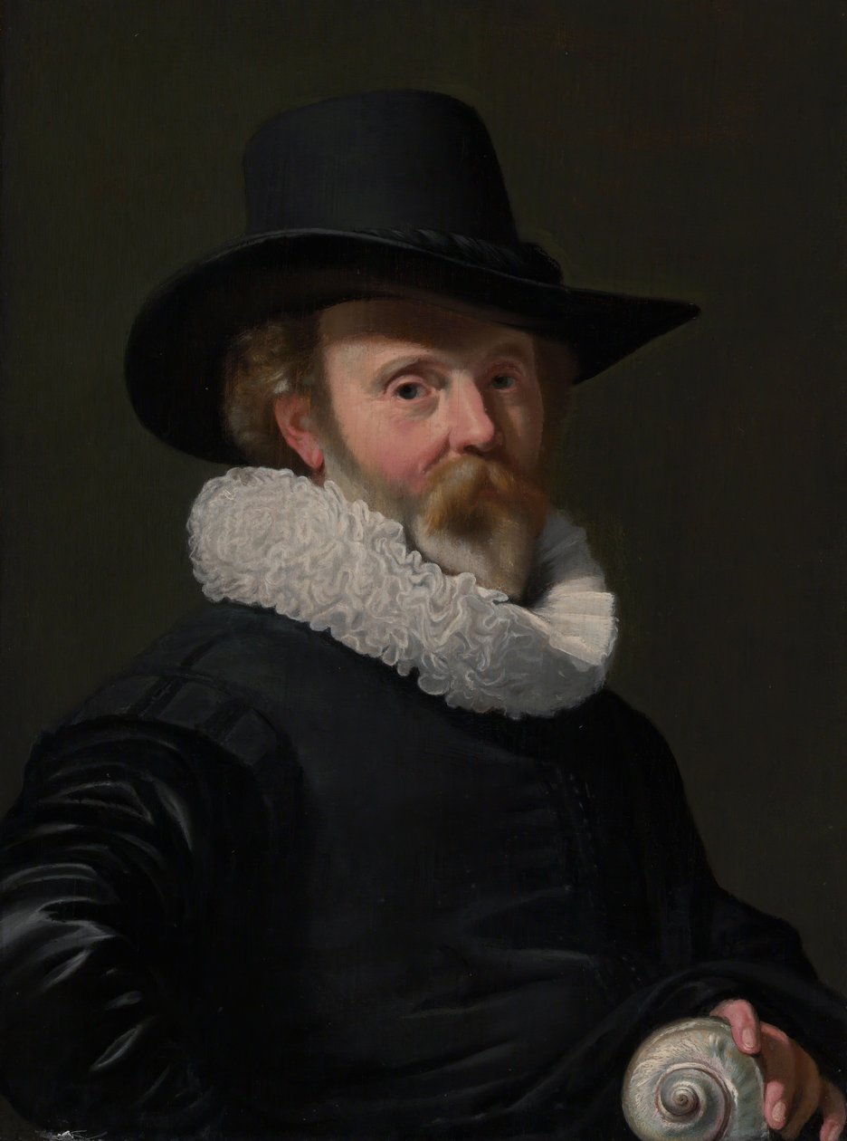 シェルを持つ男の肖像、ca。 1625-26。 作： トーマス・デ・カイザー