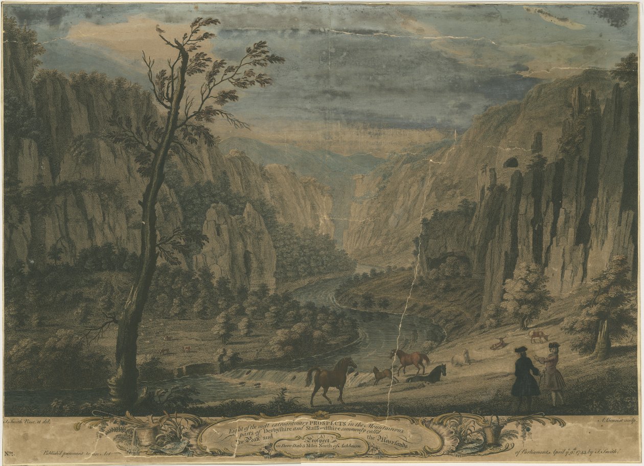 Dovedale-Eight Prospects：engraving、nd [？1743] 作： ダービー・スミスのトーマス