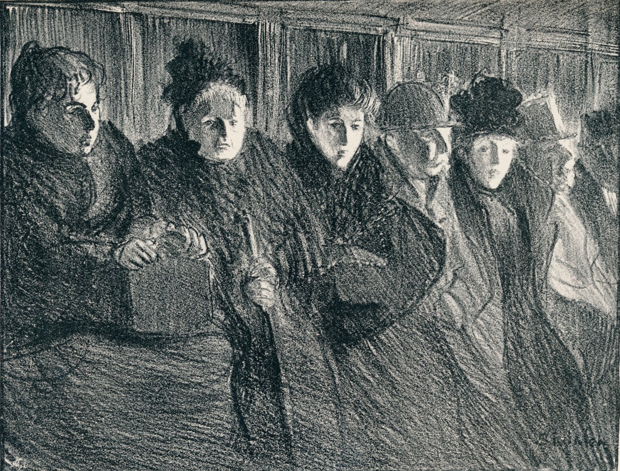 Inside a Tramcar、1896、1898 作： テオフィルアレクサンドル・スタインレン