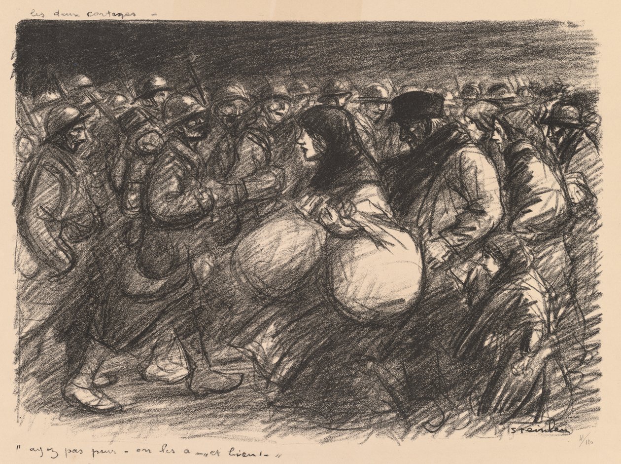 戦争スケッチ：二つの行進（Sketches de guerre: Les deux cortèges - "Ayez pas peur - on les a - et bien!） 作： テオフィルアレクサンドル・スタインレン