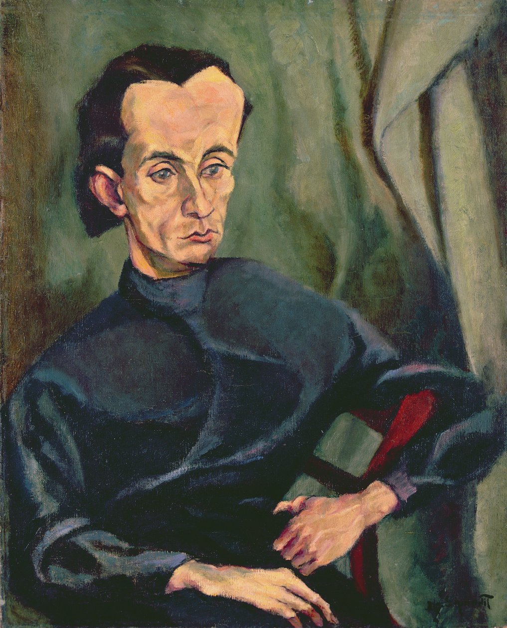 Lasjos Kassak（1887-1967）の肖像 作： ティホニー・ラホス