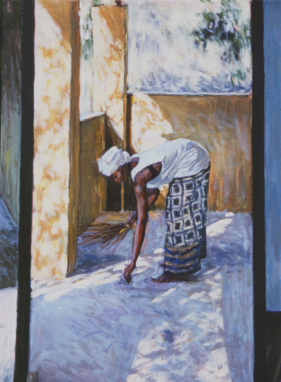 Girl Sweeping II、2002（oil canvas）（188679、188681も参照） 作： ティリーウィリス