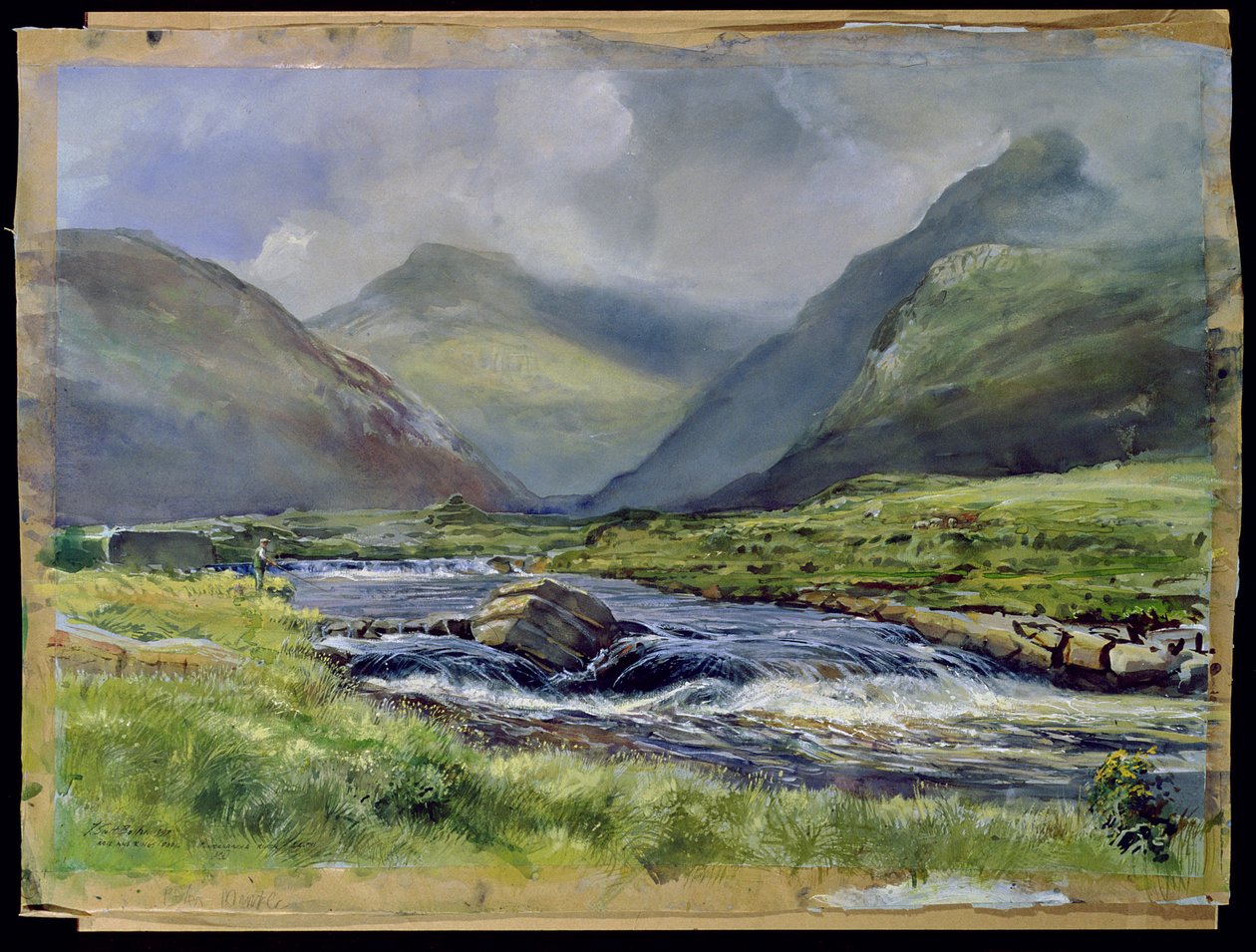 Bundorragha River、Kings and Rock Pools、Co. Mayo、Ireland、1997（紙にトイレ） 作： ティム・スコット・ボルトン