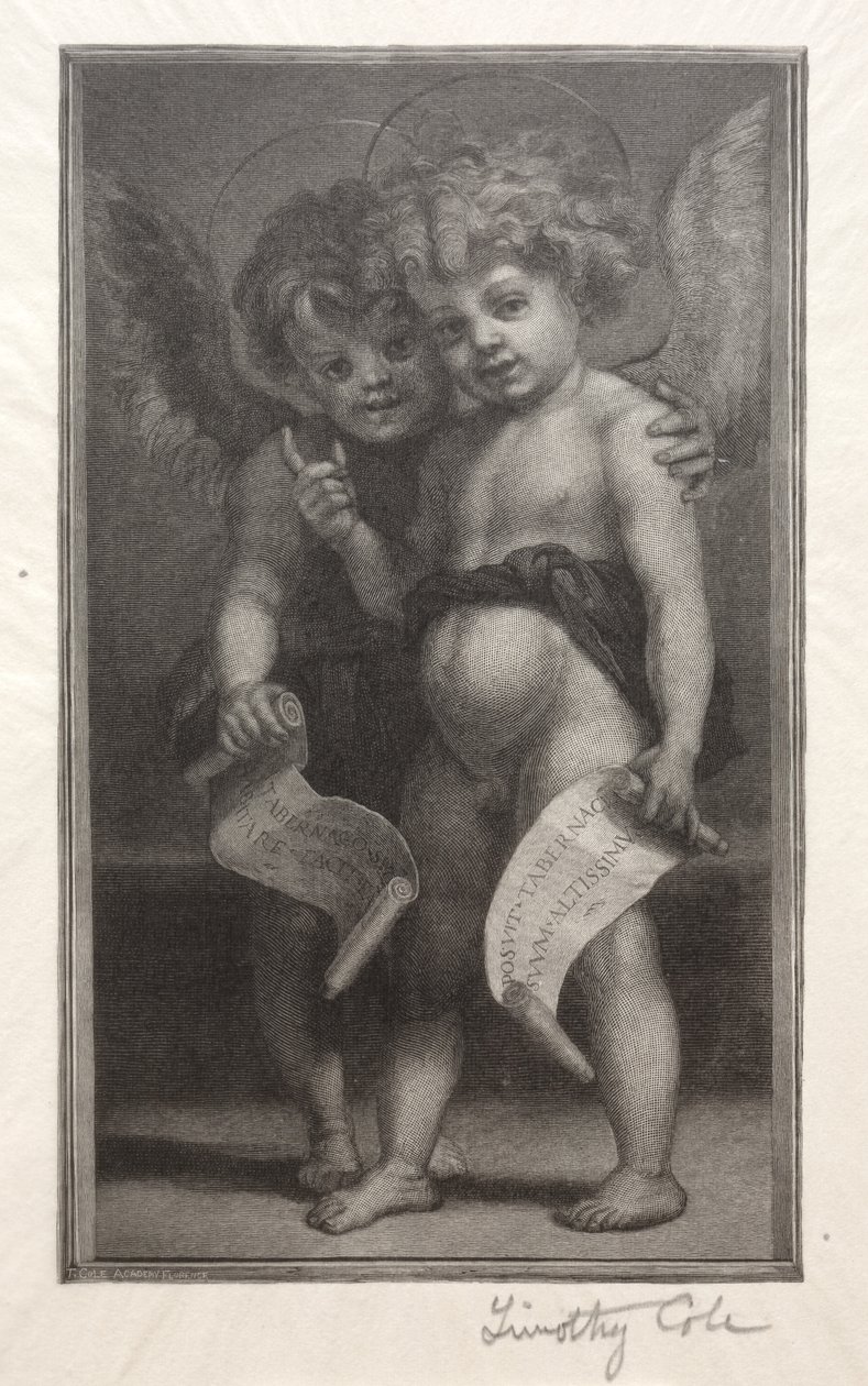 古いイタリアのマスター：2つの子天使、1888年から1892年。 作： ティモシー・コール