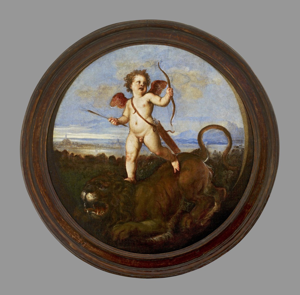 愛の勝利、c。 1545（キャンバスに油彩、パネルに取り付け） 作： Tiziano Vecelli
