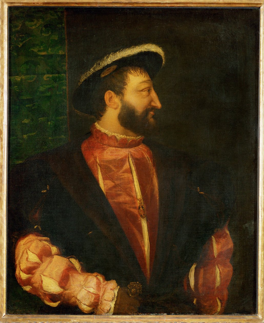 フランス王フランソワ1世... 作： ティツィアーノ (c.1488-1576)