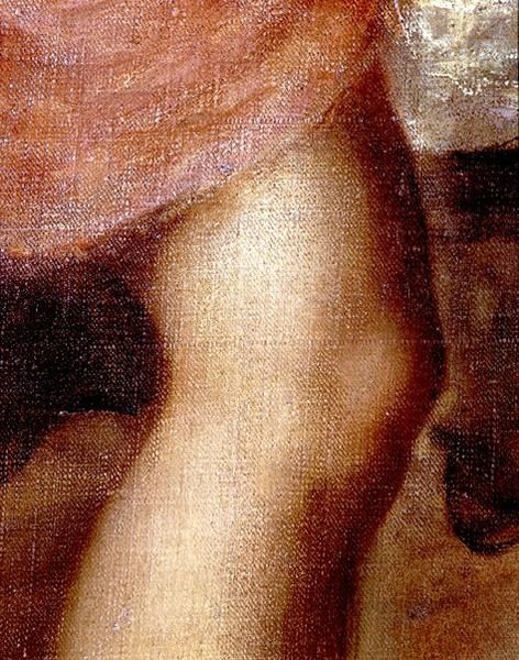 アクタイオンの死」 ダイアナの膝のディテール 1565年頃 油彩・キャンバス （28850のディテール 作： ティツィアーノ（c.1488-1576）
