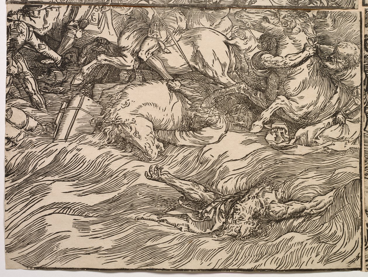 紅海へのファラオ軍の水没 作： ティツィアーノ (c.1488-1576)