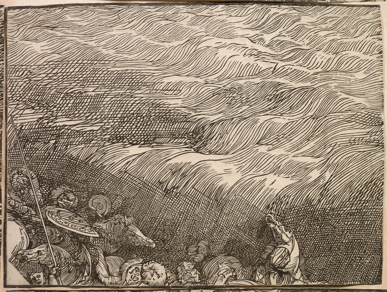 紅海へのファラオ軍の水没 作： ティツィアーノ (c.1488-1576)