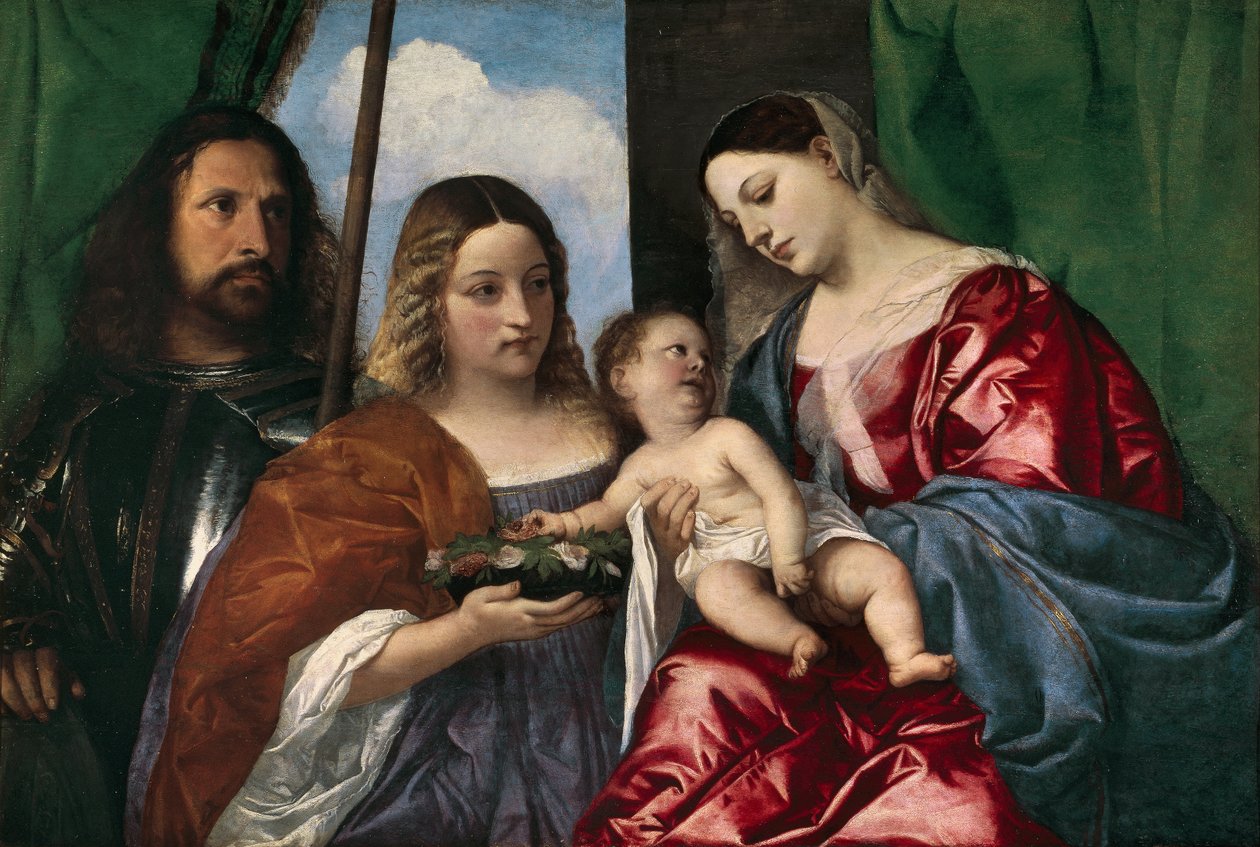 聖ドロシーと聖ジョージの聖母子、1515-18 作： Tiziano Vecelli