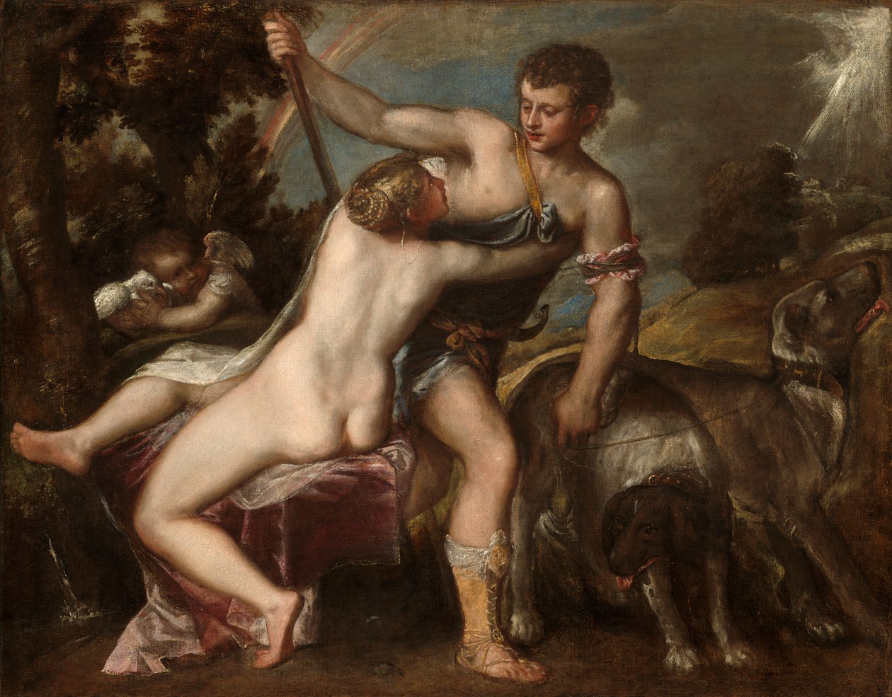 金星とアドニス、1560年頃 作： Tiziano Vecelli