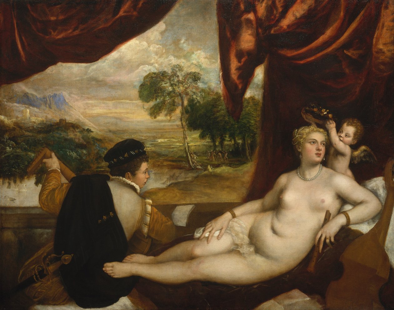 金星とリュート奏者、ca。 1565-70。 作： Tiziano Vecelli