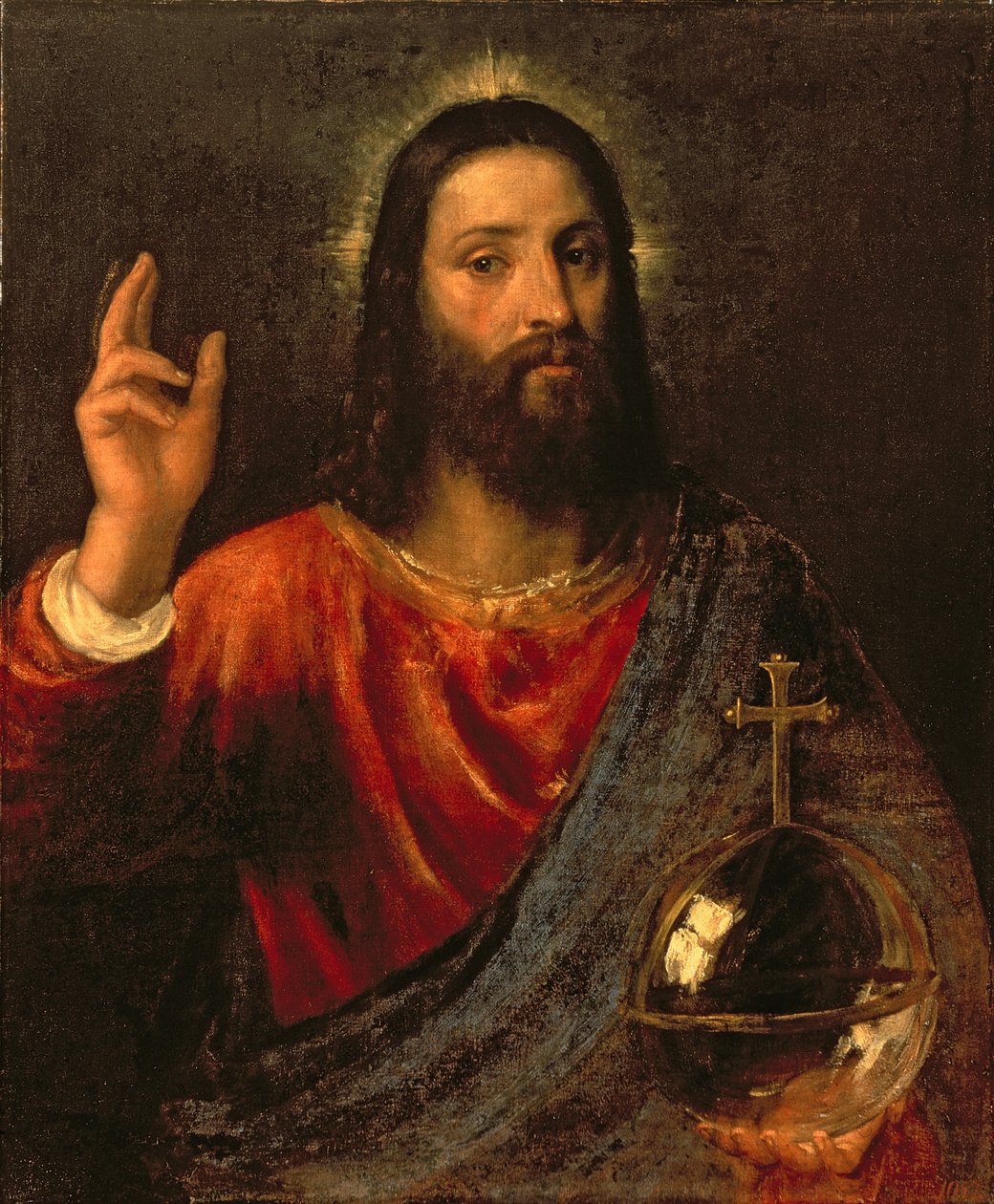 キリスト救世主、1570年頃 作： Tiziano Vecelli