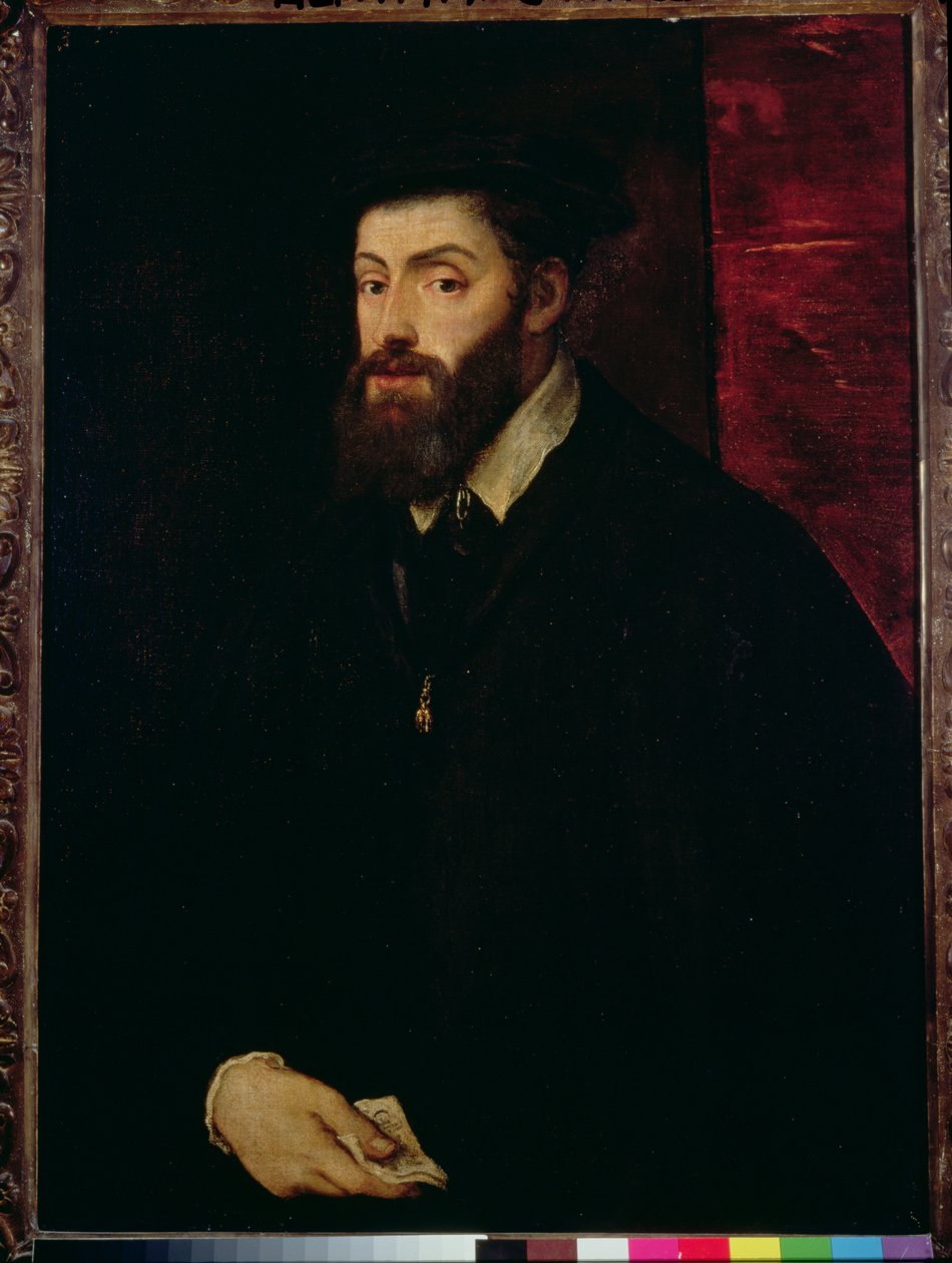 チャールズ5世の肖像（1500-58） 作： Tiziano Vecelli