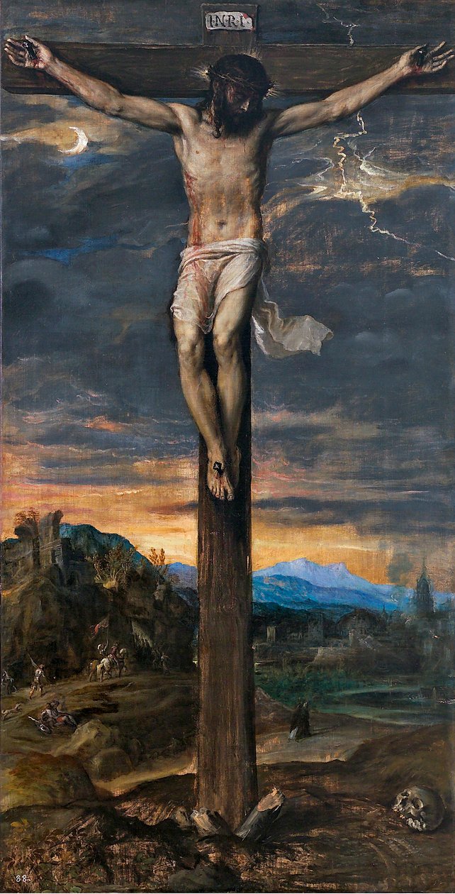十字架上のキリストc。 1565。 作： Tiziano Vecelli
