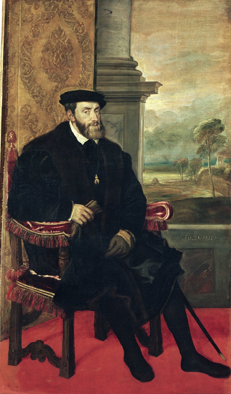 チャールズ5世皇帝のポートレート、1548年 作： Tiziano Vecelli