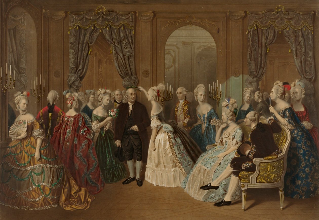 フランス宮廷のフランクリン--1778年 作： トドロス・ゲラー