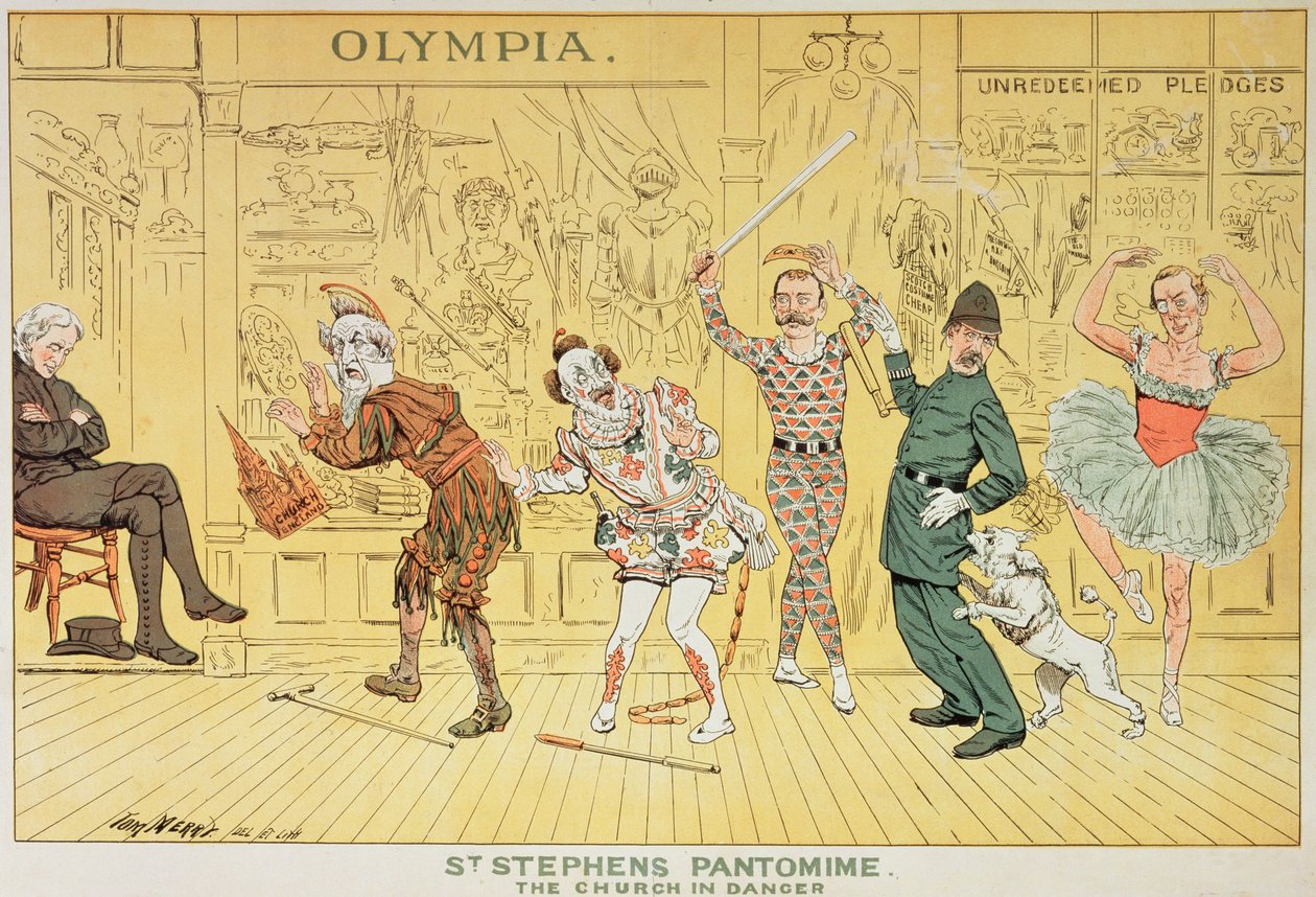 聖シュテファンのパントマイム、聖スティーブンのレビュープレゼンテーション漫画」、1887年1月1日 作： トム・メリー