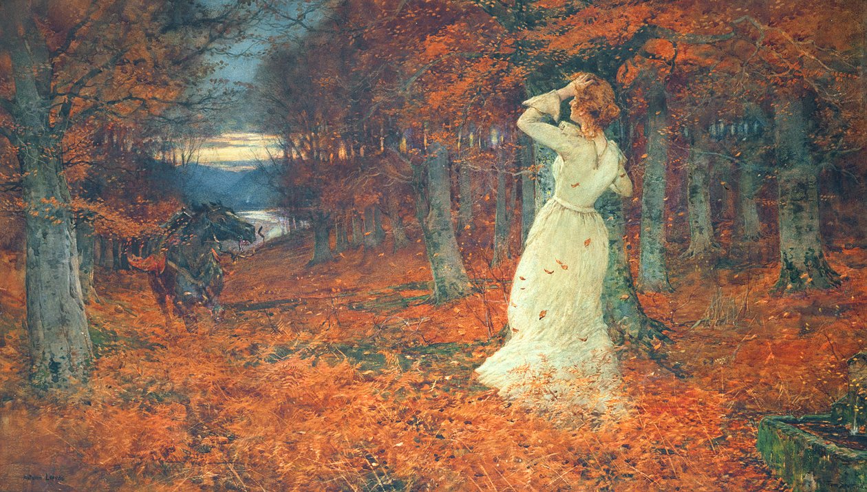 紅葉、1902年（カードにトイレ） 作： トム・スコット