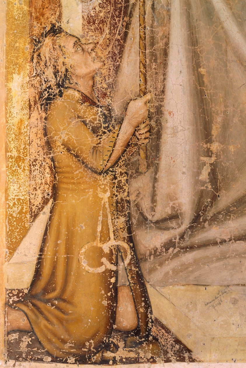 寄贈者の描写、聖ロムアルドの詳細、トンマーゾ・ダ・モデナ（1326-1379）作、トレヴィーゾのサン・ニコロ教会のフレスコ画 作： トマソダ（15世紀後半）モデナ