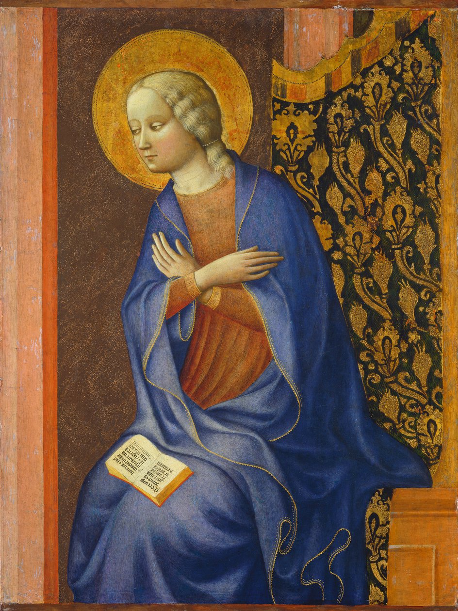 Virgin Annunciate、c。 1430年（パネルのテンペラ） 作： トマソ・マソリーノ・ダ・パニカレ