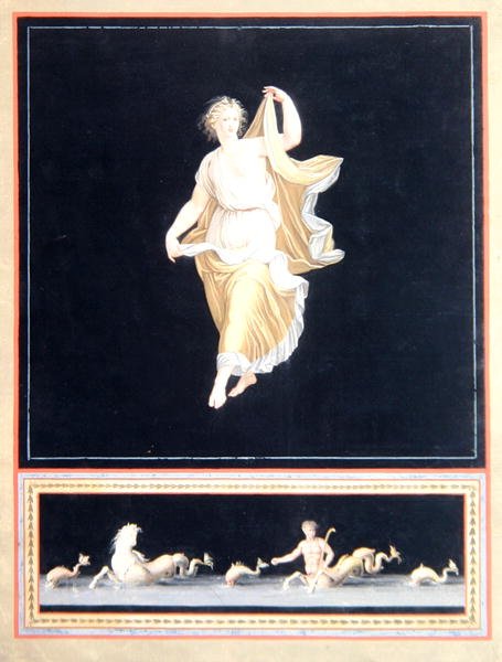 ポンペイのアレゴリー絵画のコピー、パノラマの壁紙デザイン、1790年頃 作： トンマソ・ピロリ