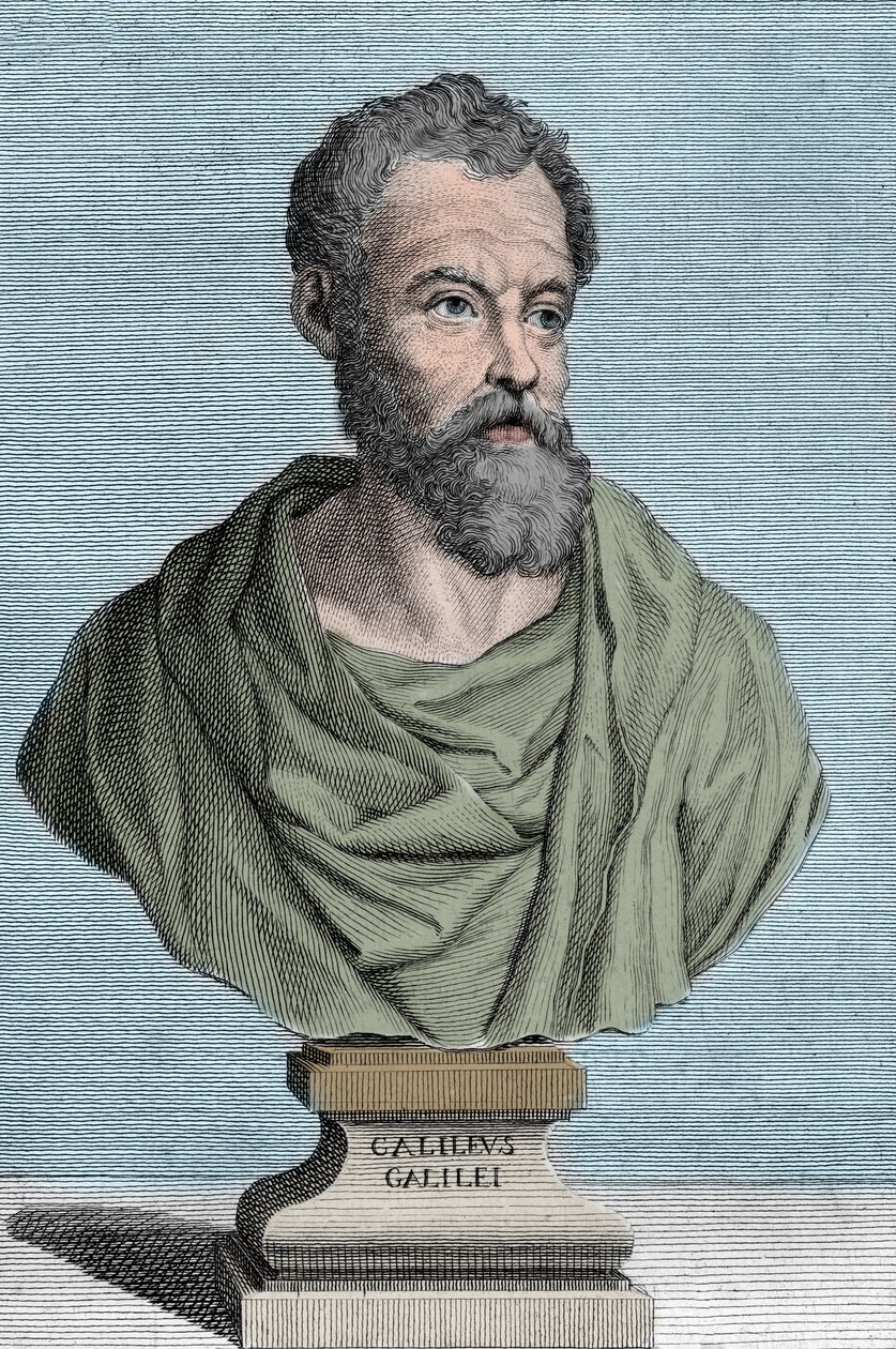 イタリアの天文学者ガリレオ・ガリレイ（1564-1642）の肖像 Tommaso Piroli（1752-1824）の版画 個人蔵 作： トンマソ・ピロリ