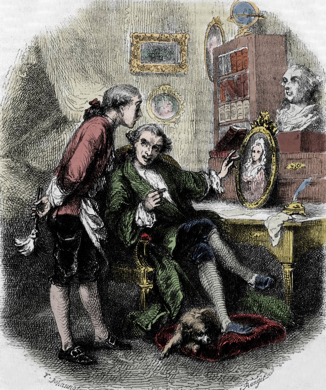 Xavier de Maistreによる「Journey around my room」（1794年）のイラスト。イラスト：Tony Johannot 作： トニー・ヨハノ