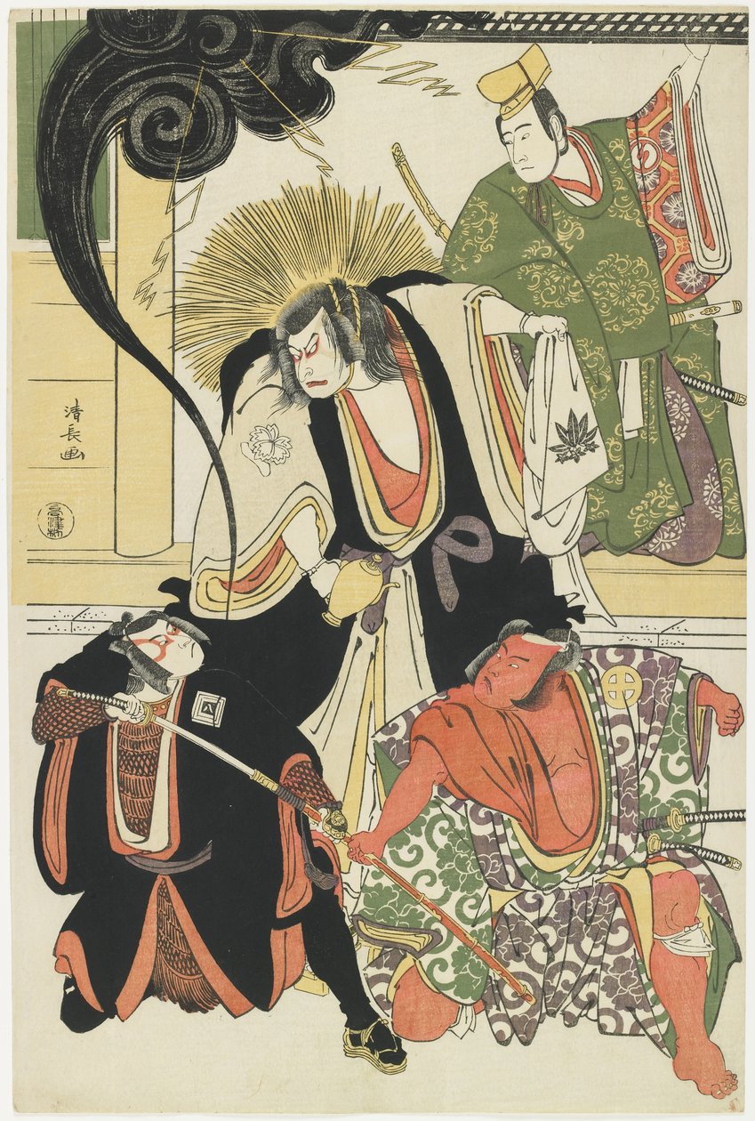 Scene from the AKbuki Play Yukimotsutake furisode Genji, 1785 作： 清永鳥居