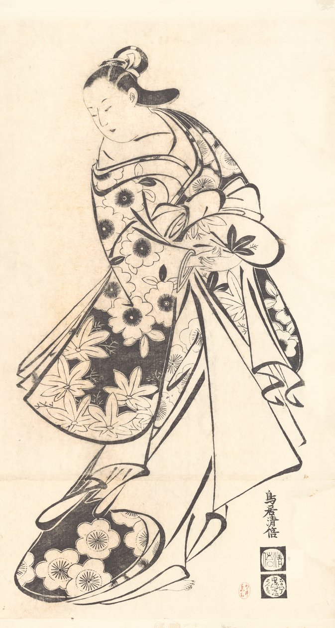 礼儀、カリフォルニア。 1712年頃。 1712年。 作： 鳥居清益初代