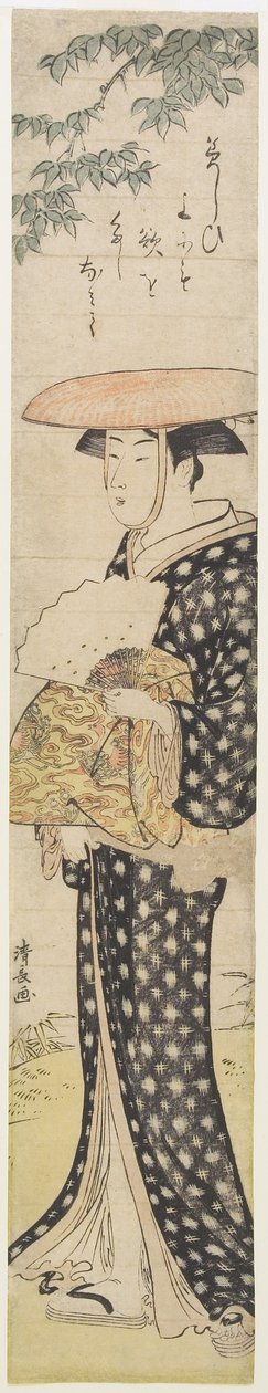 （木の下を歩く帽子の女）、1782 作： 清永鳥居
