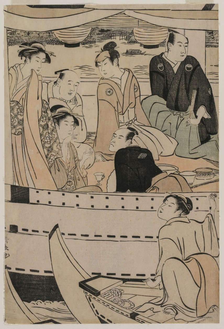 1789年、隅田川でのボート遊び。 作： 清永鳥居