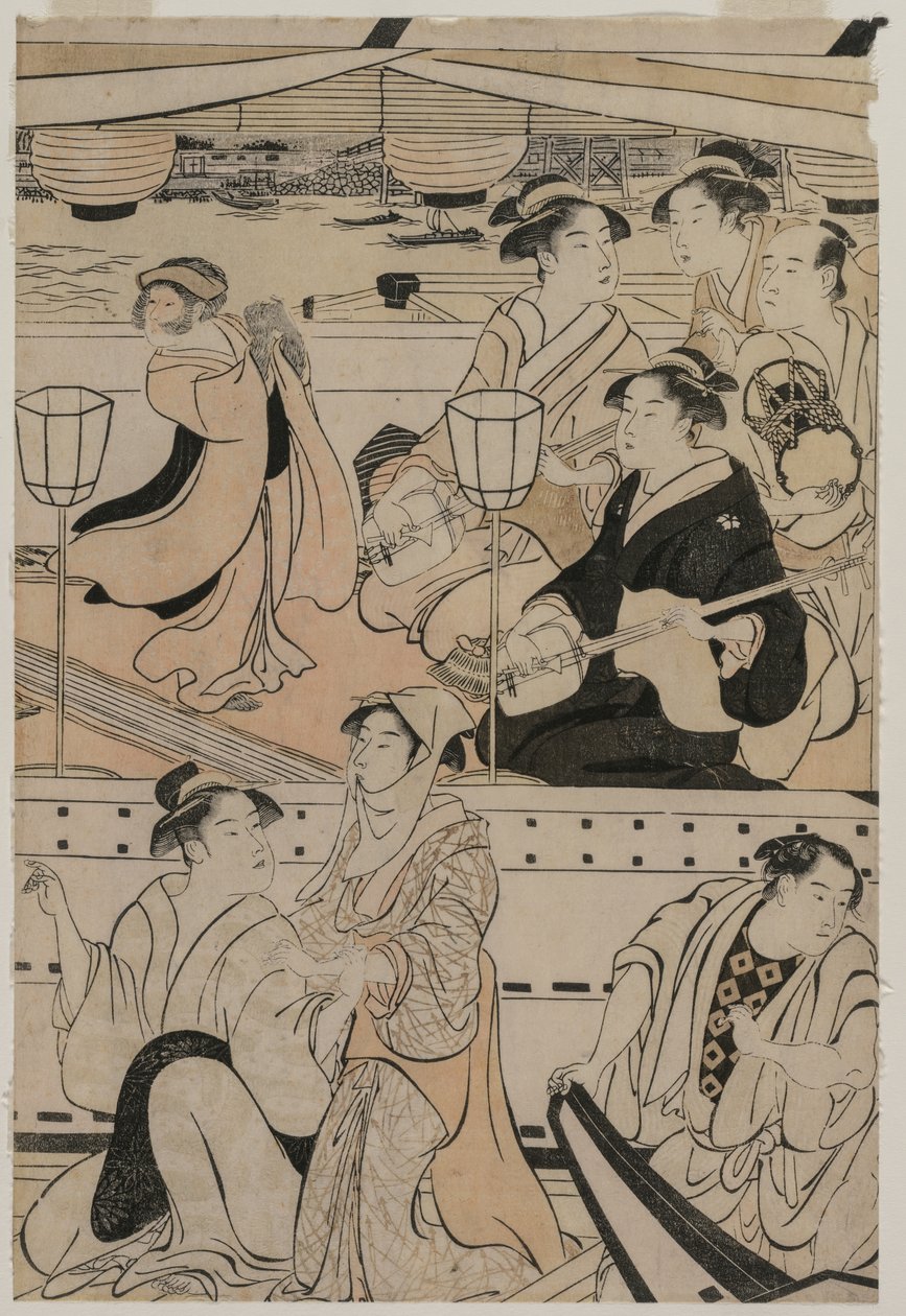 1789年、隅田川でのボート遊び。 作： 清永鳥居