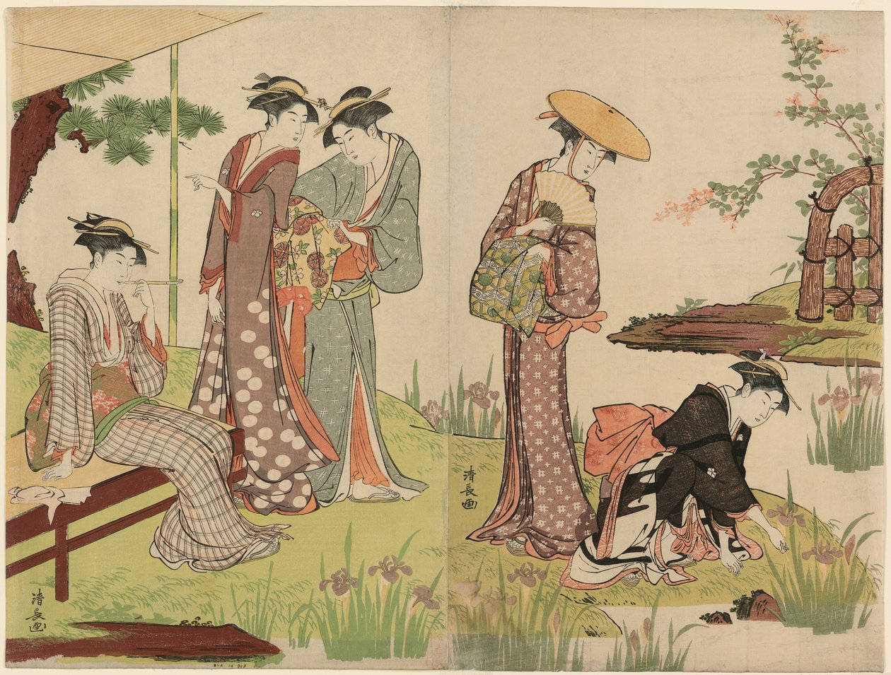 アイリス池のそば 作： 清永鳥居
