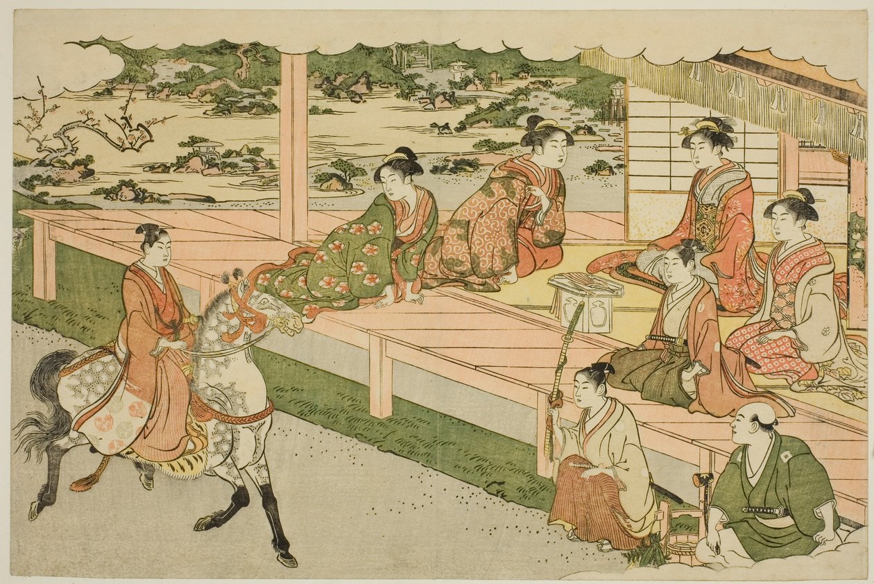 初詣（うまのりぞめ）図鑑「彩色みつの朝」より 作： 清永鳥居