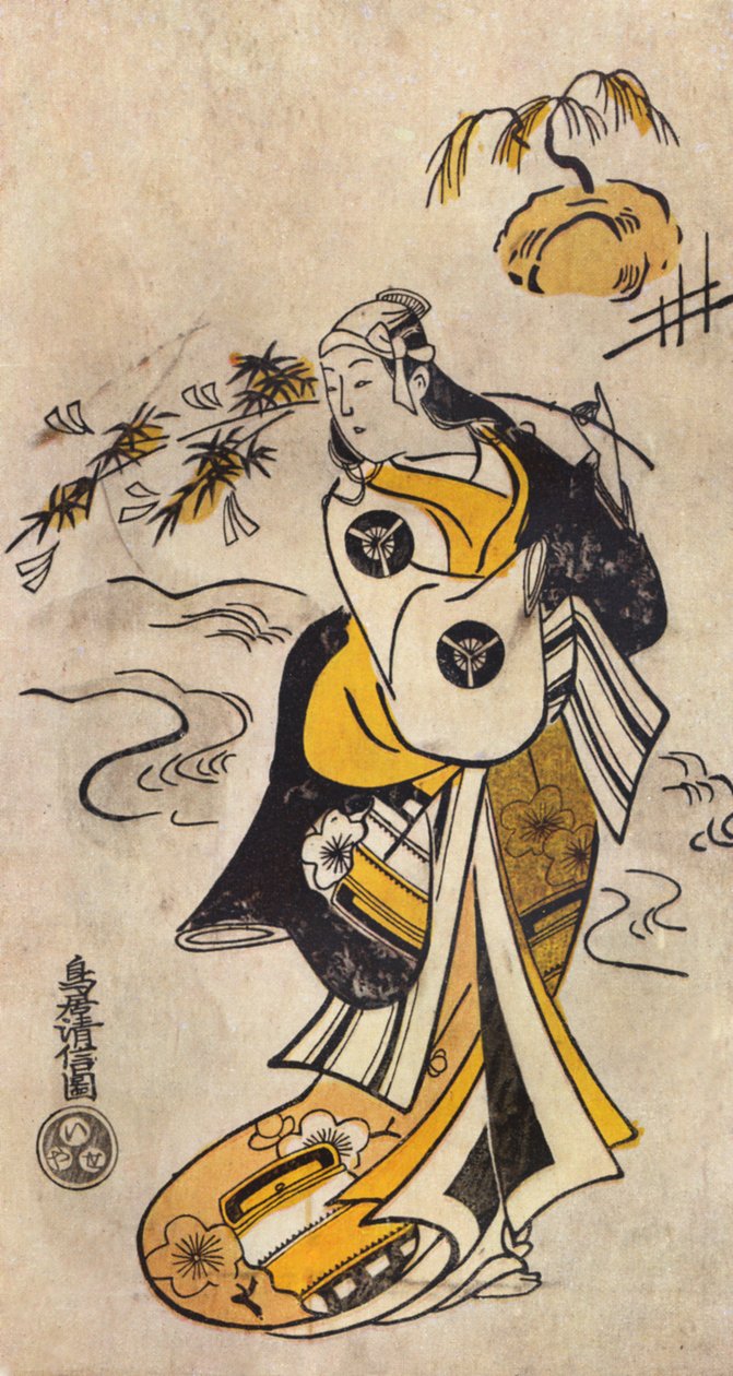 着物を着た若い日本人女性 作： 鳥居清信I