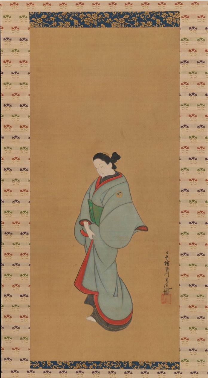 立っている女性、カリフォルニア州。 1730年。 作： とぜんどりふ