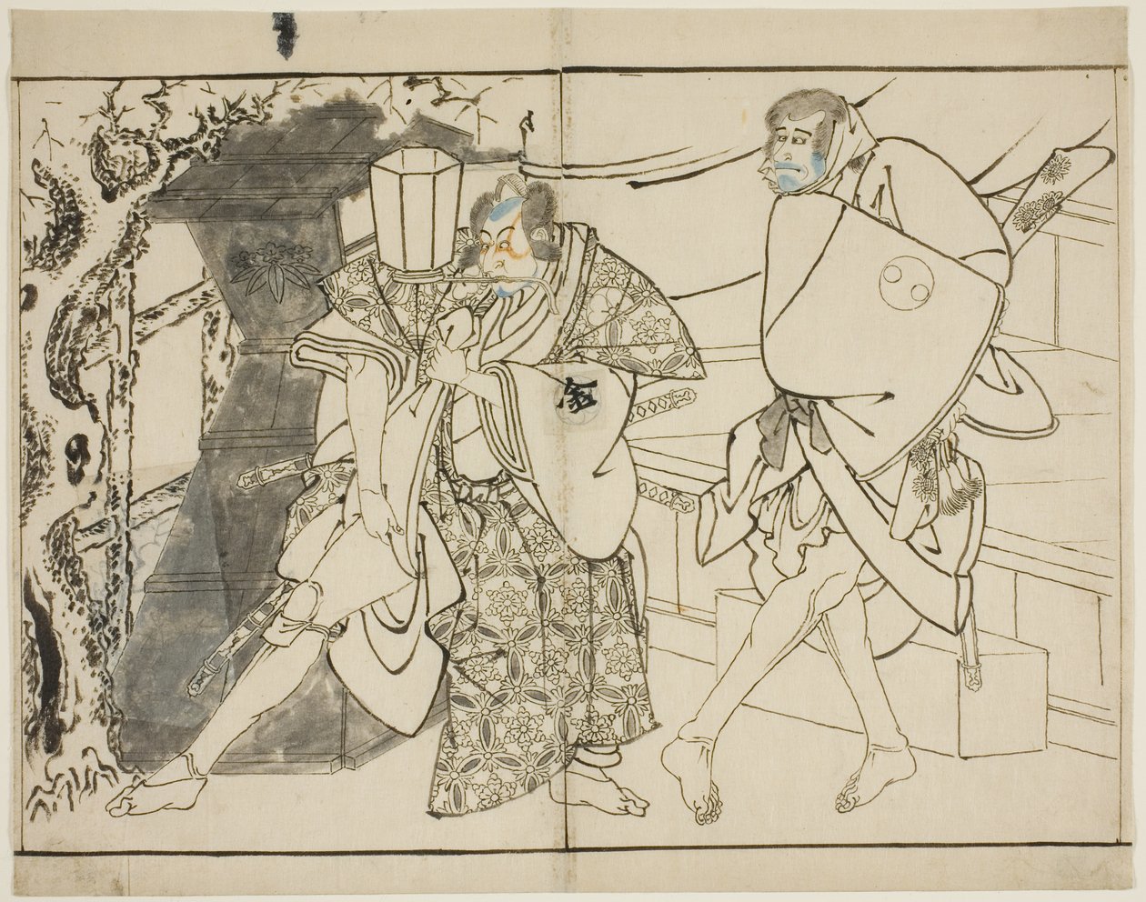 俳優の嵐竜三と八代目森田寛也 作： 東州斎写楽