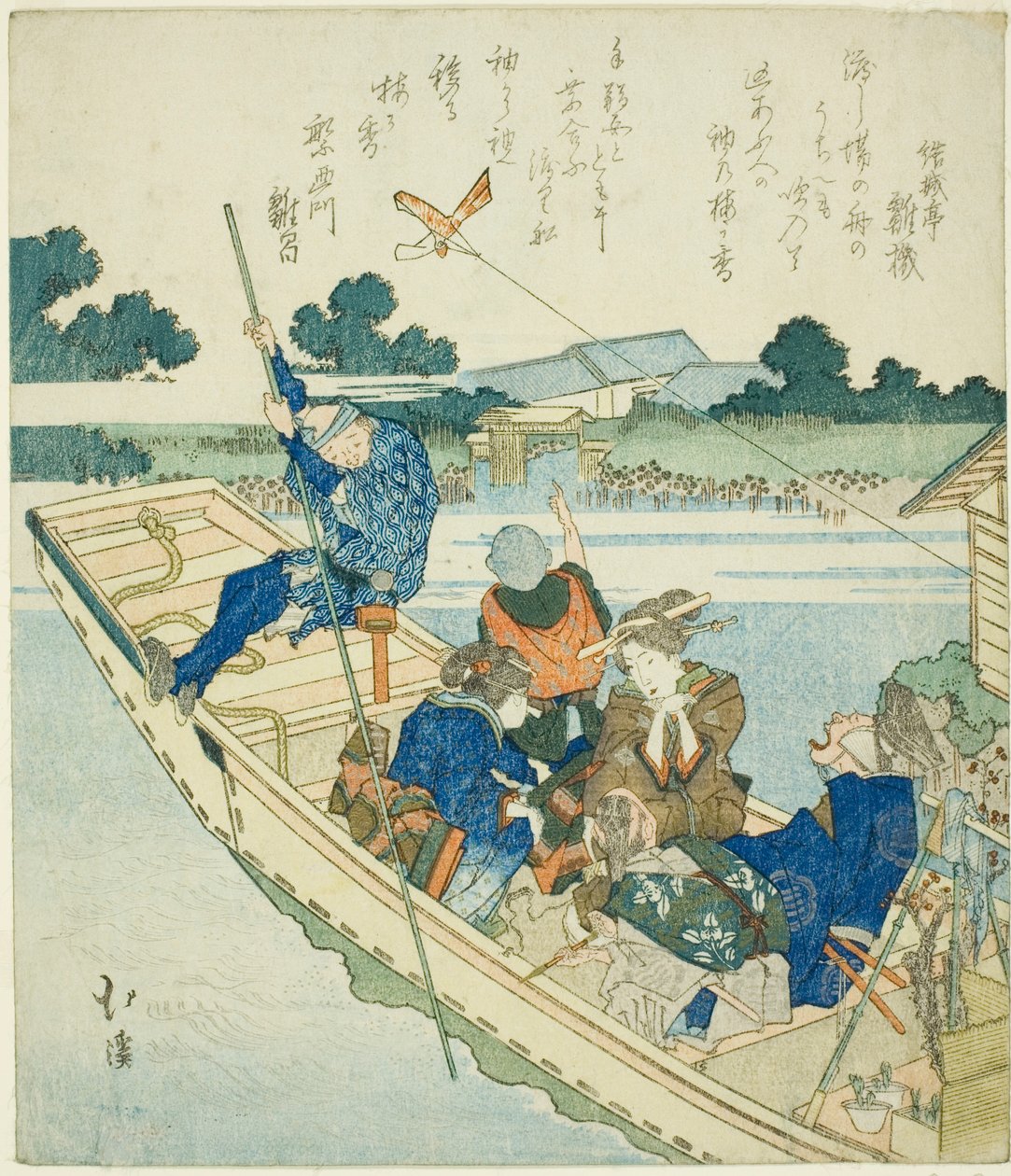 元旦に隅田川を渡る 作： 魚屋北渓