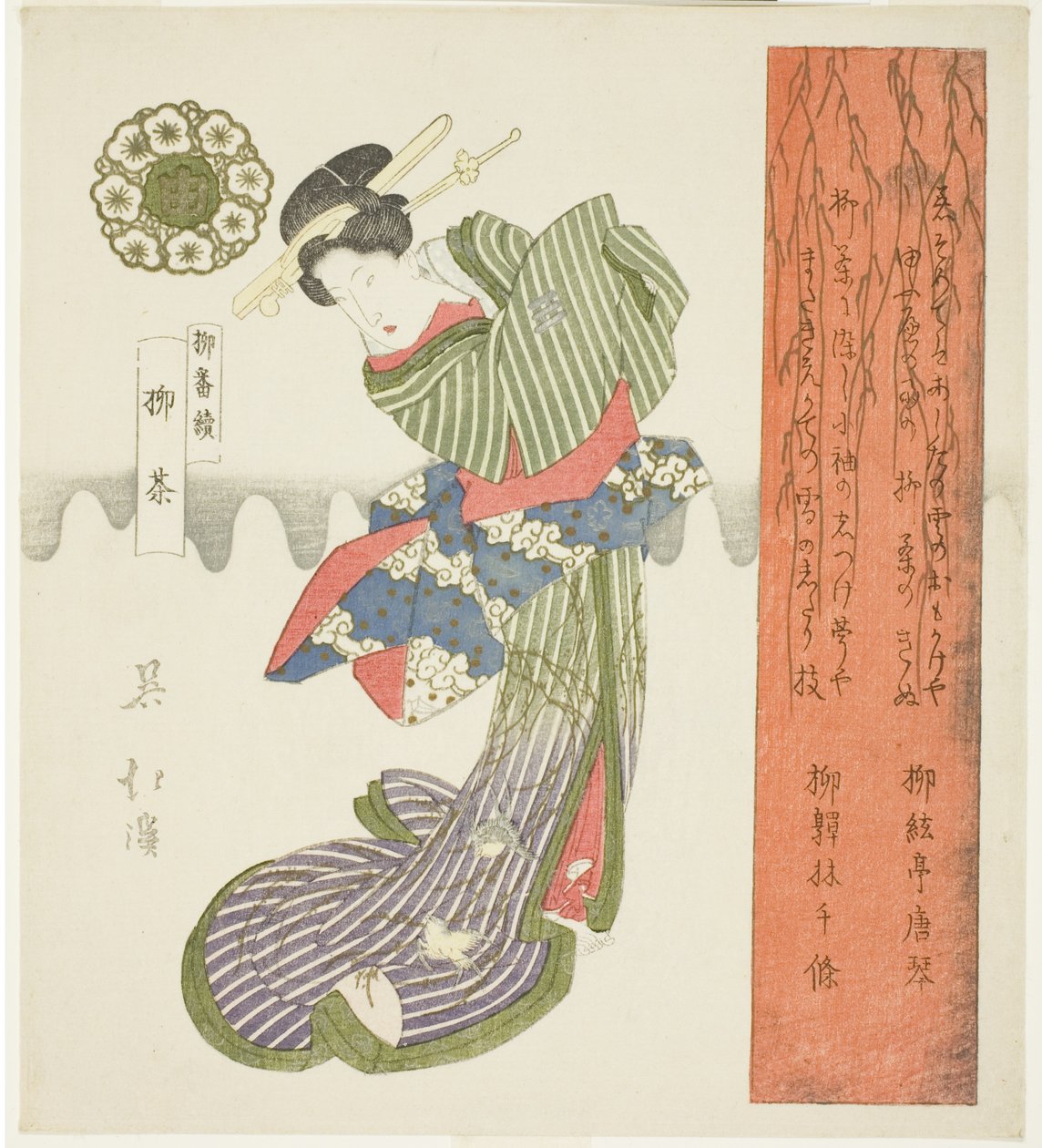 「柳番付シリーズ」より 柳茶（やなぎちゃ） 作： 魚屋北渓