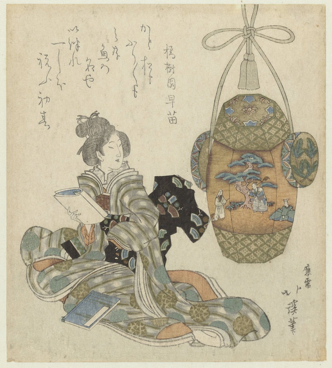 読書する女性 作： 魚屋北渓