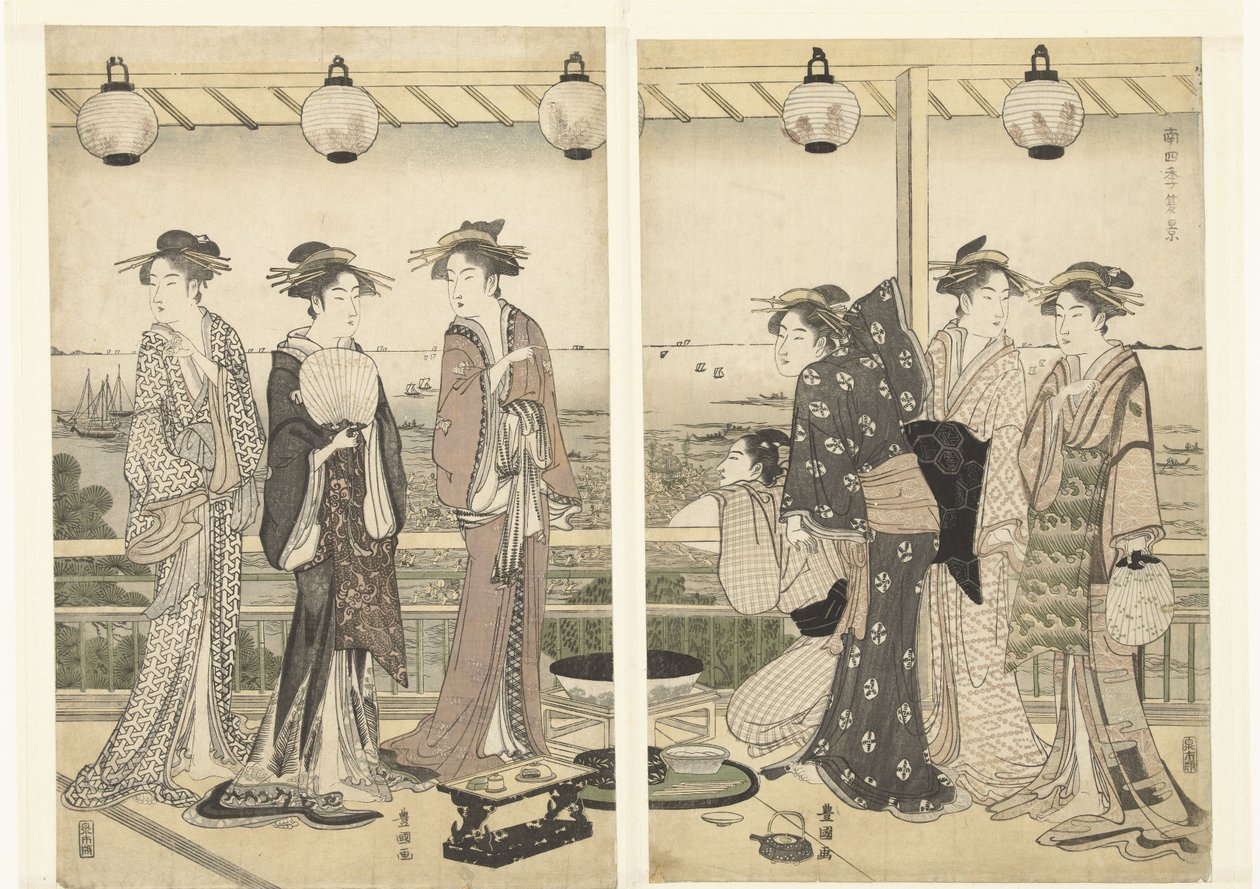 夏のシーン なつけい 南の四季（シリーズタイトル） 南式 作： 豊国（II）、歌川豊国