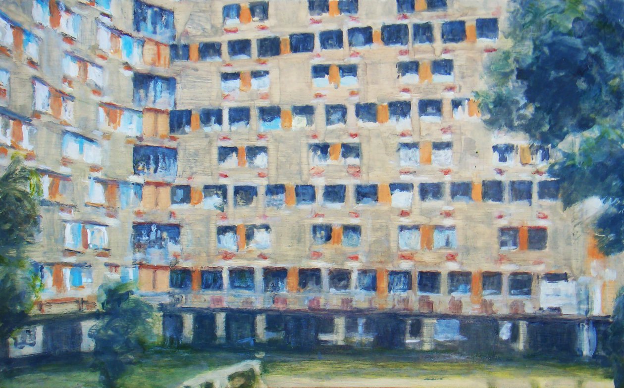 A place to live 10, 2011（合板に油彩） 作： トレバー・バージェス