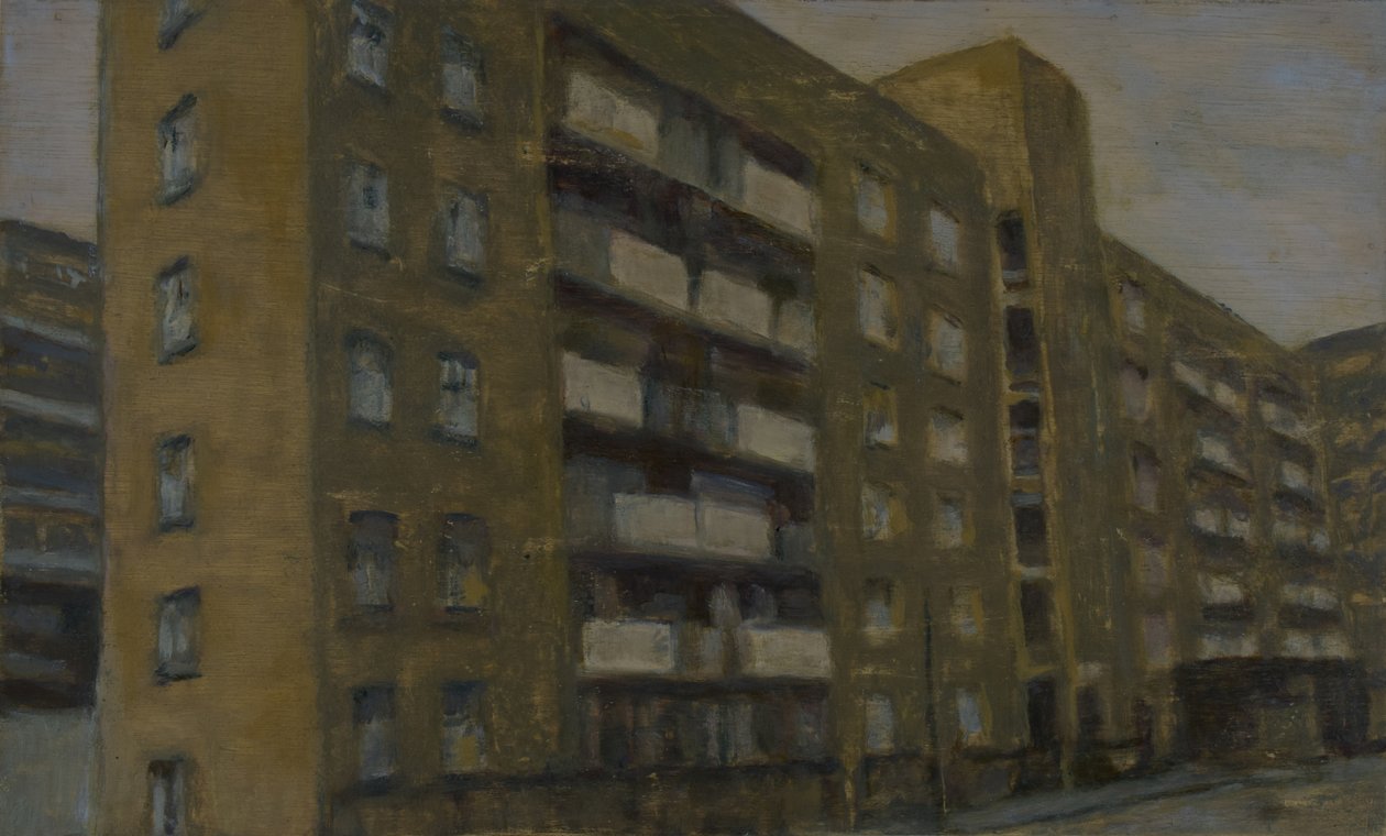 住む場所 34, 2012 (油彩、合板) 作： トレバー・バージェス