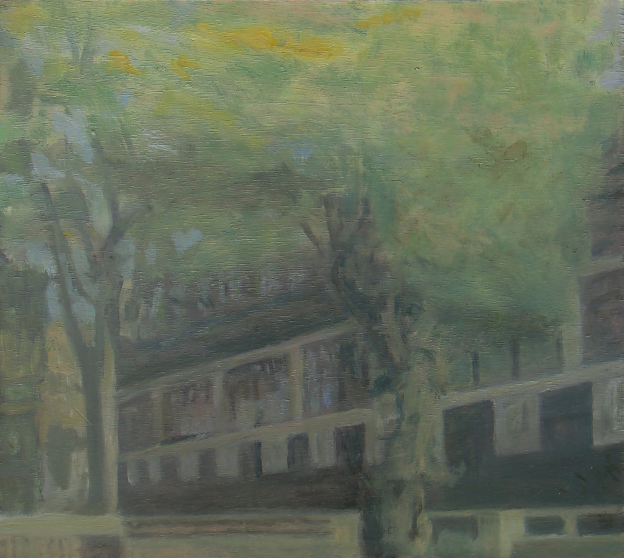 A place to live 3, 2010（合板に油彩） 作： トレバー・バージェス