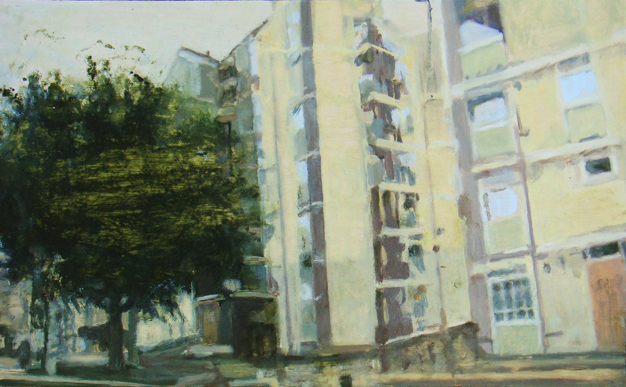 A place to live 7, 2011（合板に油彩） 作： トレバー・バージェス