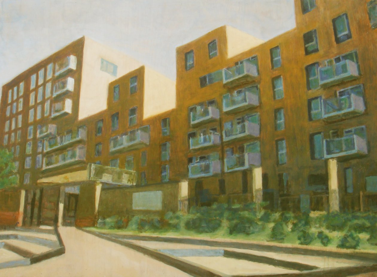 住む場所 L4, 2013 (油彩、合板) 作： トレバー・バージェス
