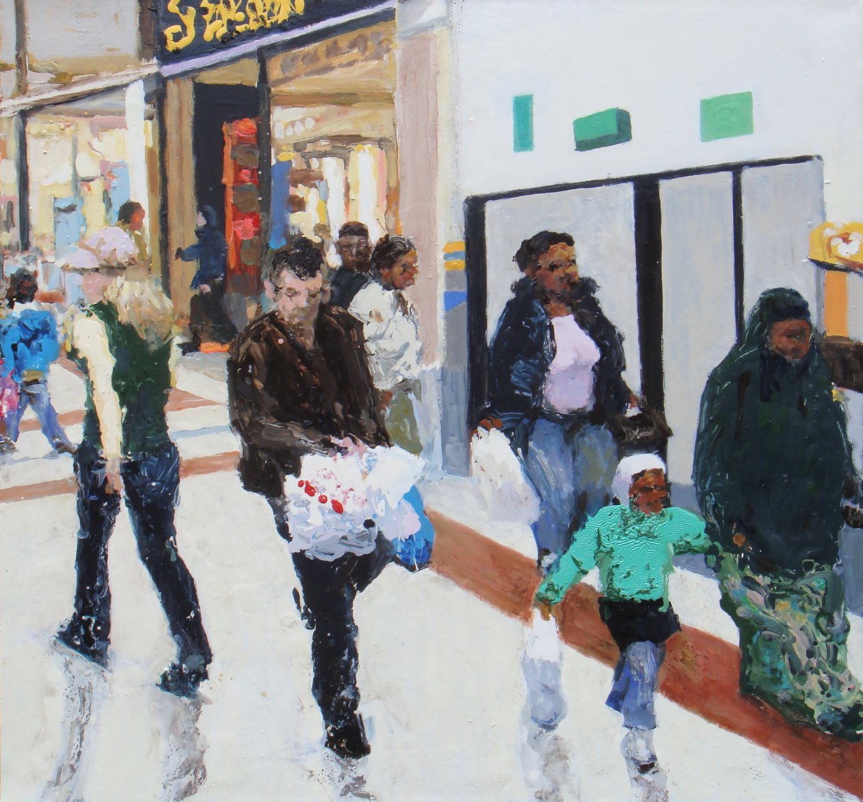 買い物客 2, 2009 (キャンバスに油彩) 作： トレバー・バージェス