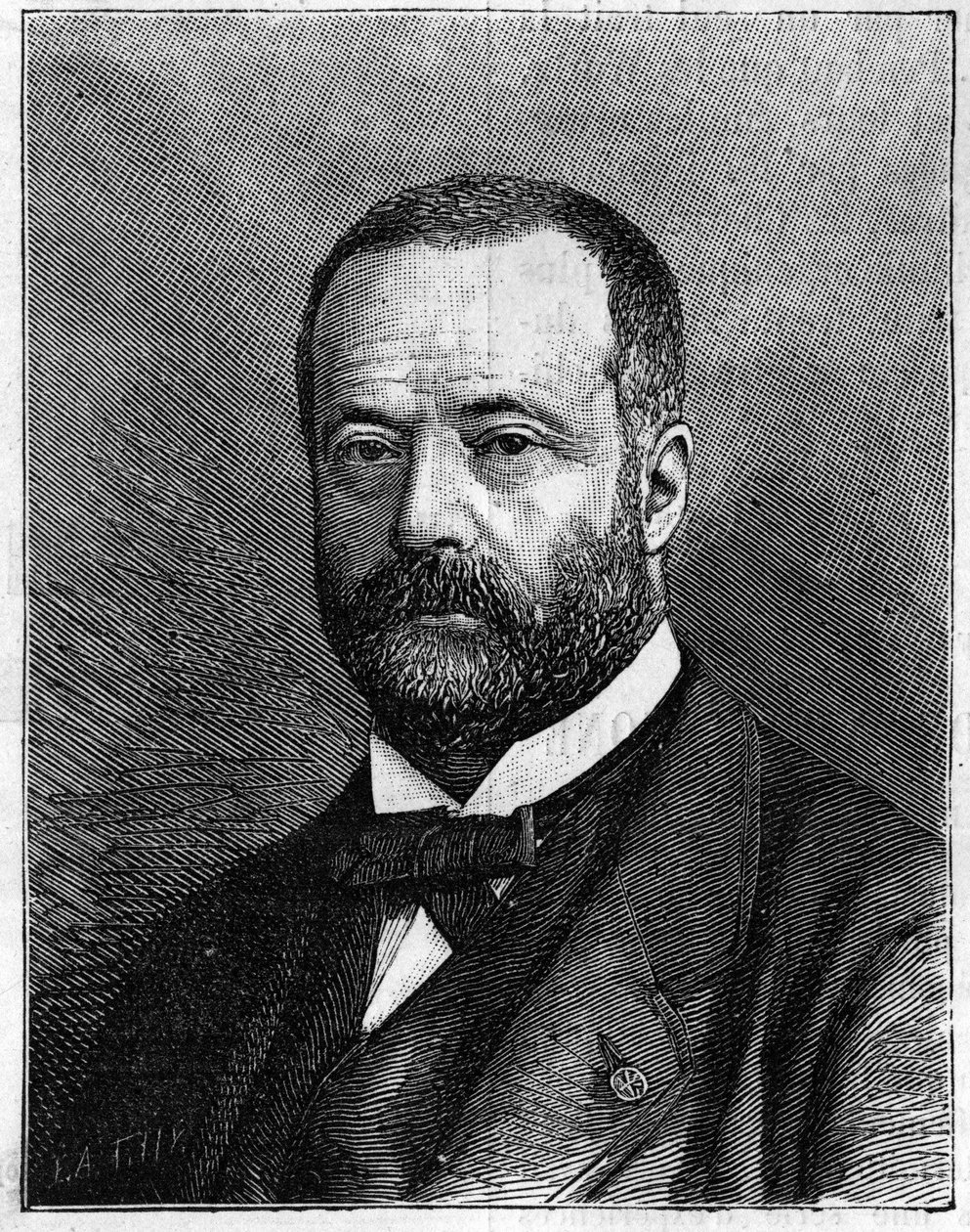 フランスの化学者Henri Sainte Claire (Sainte-Claire) Deville (1818-1881)の肖像。Truchelut氏の写真より）。1881年7月23日付の「La Nature: revue des sciences et de leurs applications aux arts et a l
