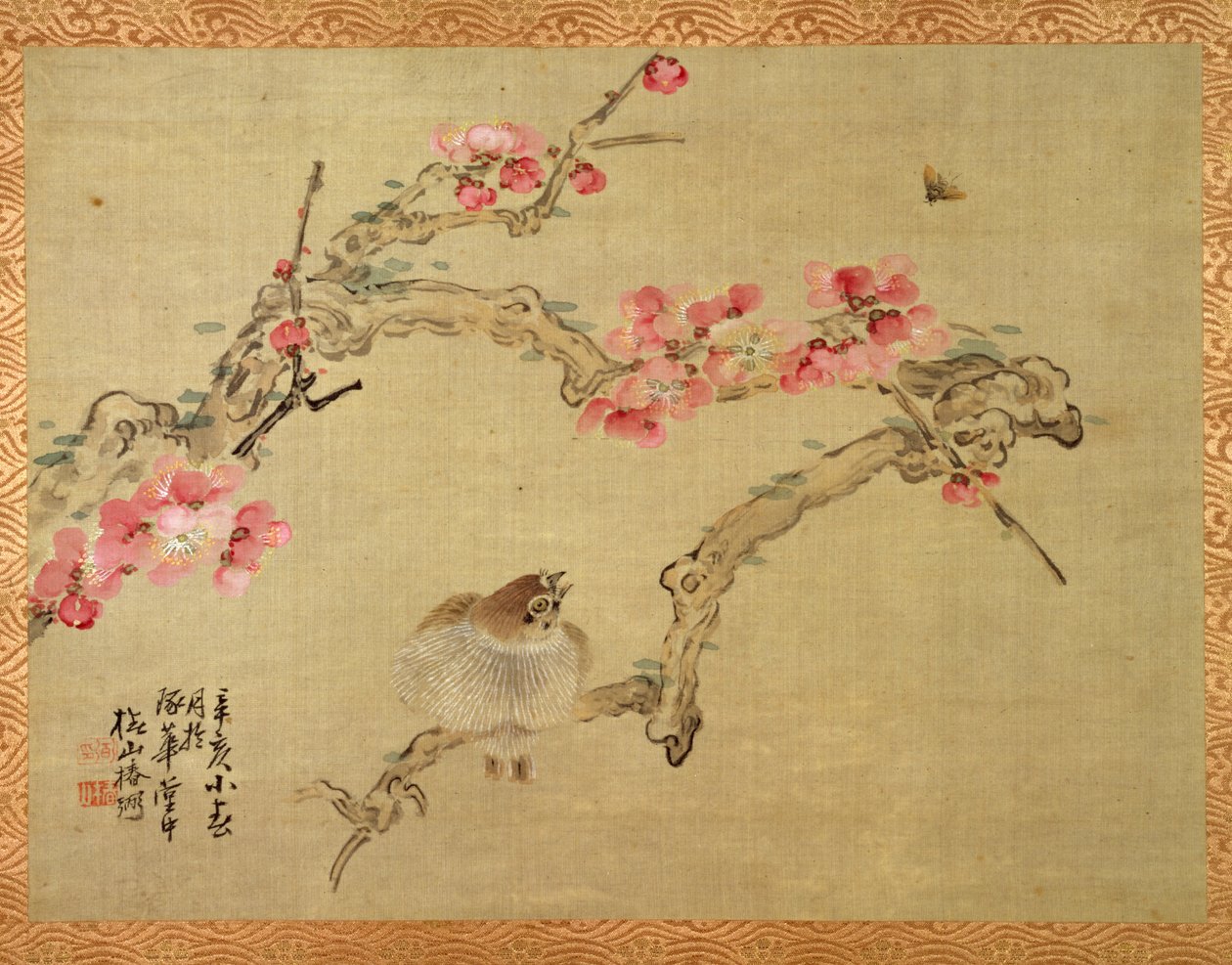 木の花と鳥、1851年（絹に水彩） 作： つばきCh山